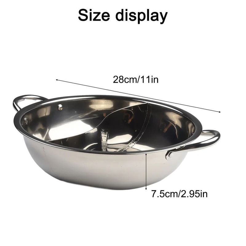 Stainless Steel Double Sided Hot Pot Cooker Twin Divided Chinese Hotpot Pot For Gas Induction Stov 5