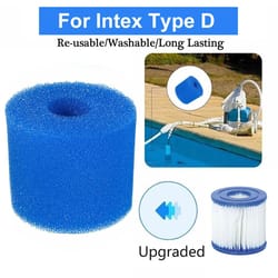 reusable pool filter sponge foam for type i/ii/vi/d pumps, washable long-lasting cartridge replacement for clear water