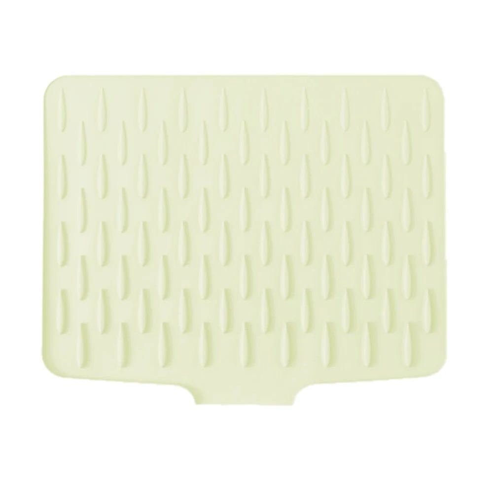 Silicone Dish Drying Mat With Tilted Drain NonSlip Kitchen Counter Drainer Pad HeatResistant Water 6