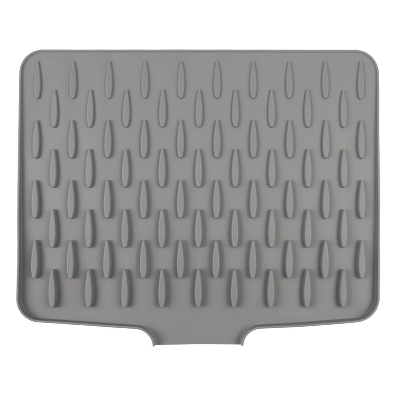 Silicone Dish Drying Mat With Tilted Drain NonSlip Kitchen Counter Drainer Pad HeatResistant Water 8