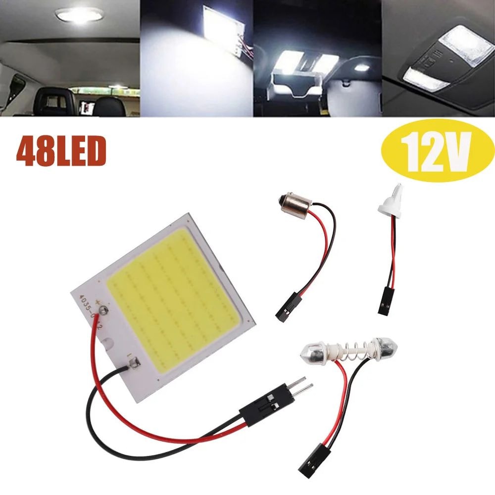 T10 W5W COB LED Interior Car Bulb 16243648SMD 6000K Super White Dome Reading Panel Light 12V 9