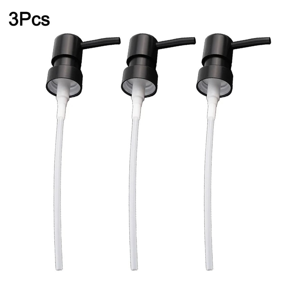 Round Head ABS Lotion Pump Head 110 In Thread Black Soap Shampoo Dispenser Replacement Nozzle For 0