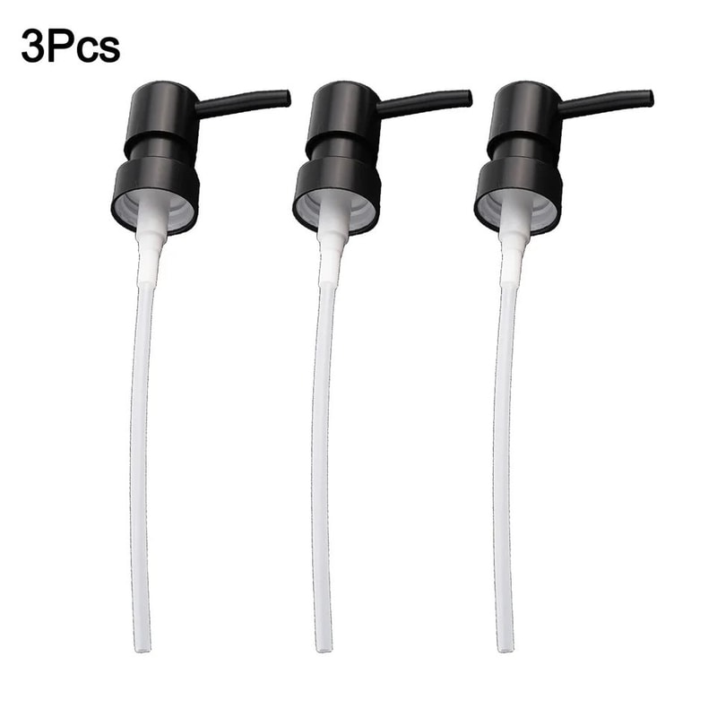 Round Head ABS Lotion Pump Head 110 In Thread Black Soap Shampoo Dispenser Replacement Nozzle For 0