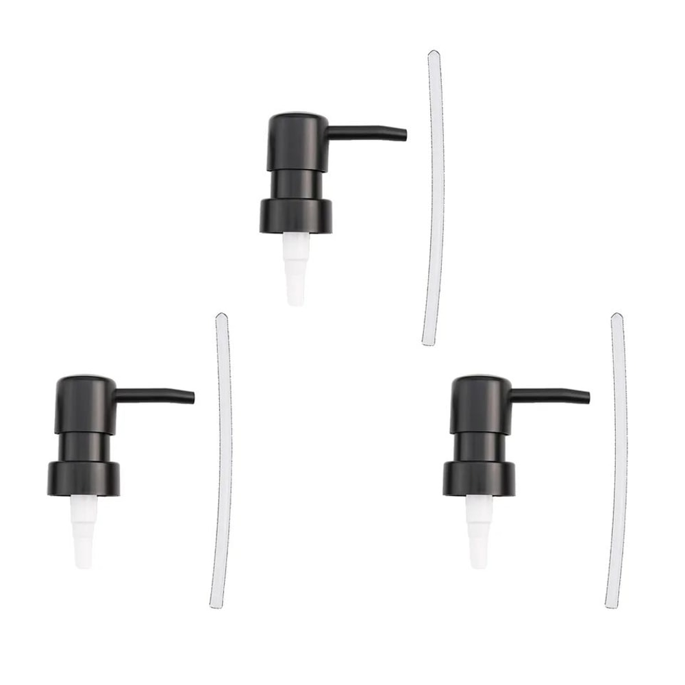 Round Head ABS Lotion Pump Head 110 In Thread Black Soap Shampoo Dispenser Replacement Nozzle For 1