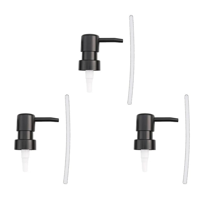 Round Head ABS Lotion Pump Head 110 In Thread Black Soap Shampoo Dispenser Replacement Nozzle For 1