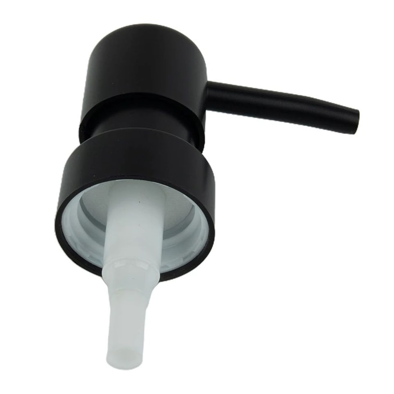 Round Head ABS Lotion Pump Head 110 In Thread Black Soap Shampoo Dispenser Replacement Nozzle For 5