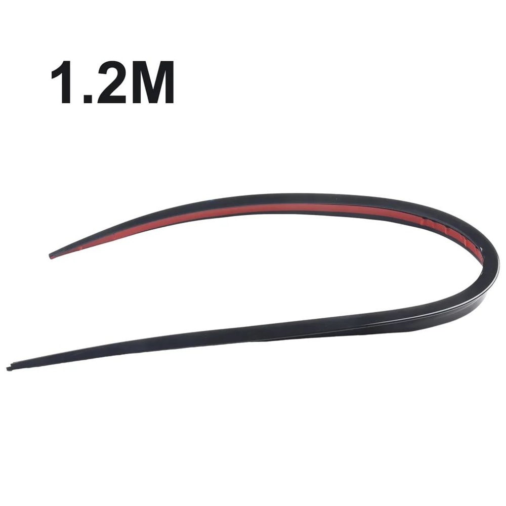 Universal 472in Rear Roof Spoiler Lip Decal Sticker Black Soft PU Trunk Wing Trim With PreApplied 5