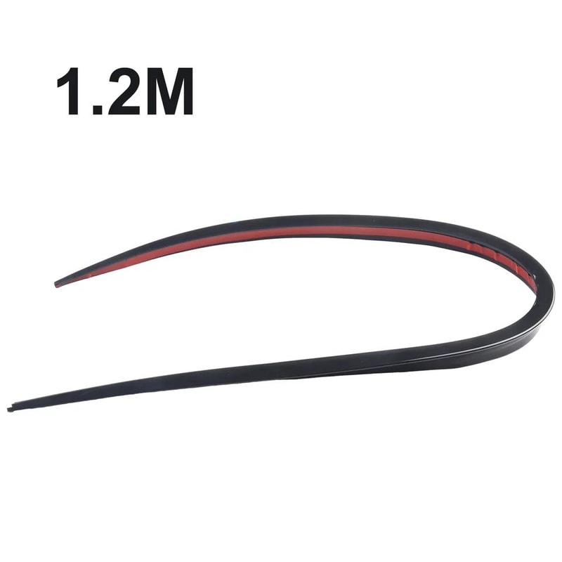 Universal 472in Rear Roof Spoiler Lip Decal Sticker Black Soft PU Trunk Wing Trim With PreApplied 5