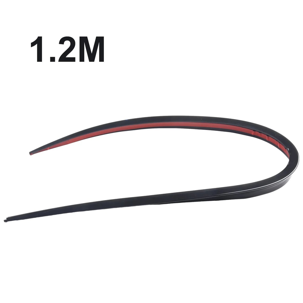 Universal 472in Rear Roof Spoiler Lip Decal Sticker Black Soft PU Trunk Wing Trim With PreApplied 6