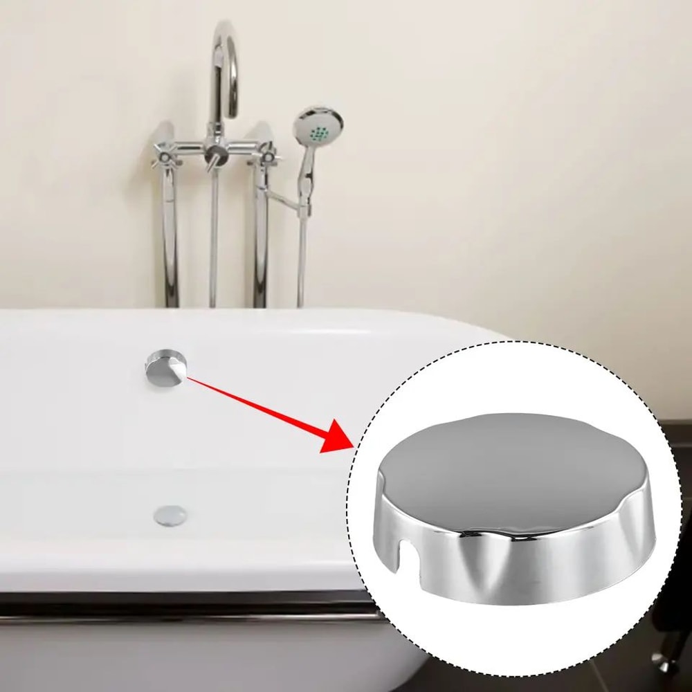 Chrome Bathtub Control Knob 3in Round Rotating Bath Handle Replacement Shower Valve Knob Bathroom 0