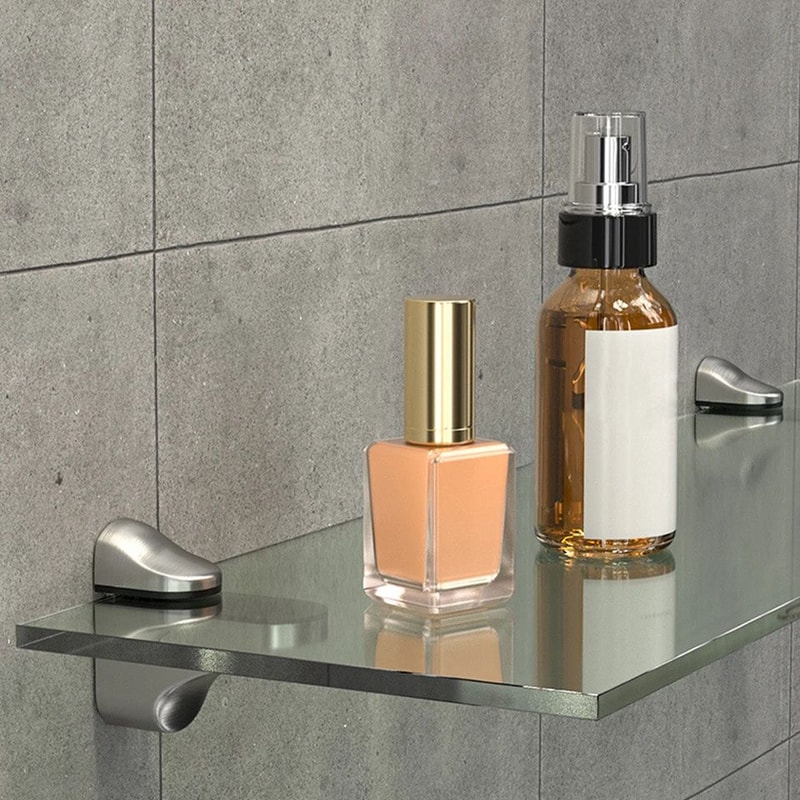 Adjustable Zinc Alloy Glass Shelf Bracket Clamp Wall Mount Holder HeavyDuty Support For Kitchen Be 3