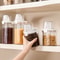 Transparent Food Storage Container With Pour Spout Measuring Cup Lid Cereal Sugar Beans Organizer 0