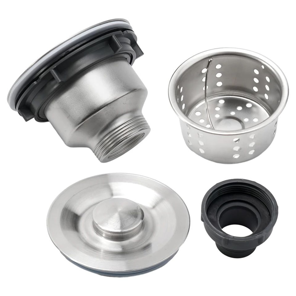 Kitchen Sink Drain Assembly With Basket Strainer Stopper Waste Plug Filter For Basin Drain AntiCl 3