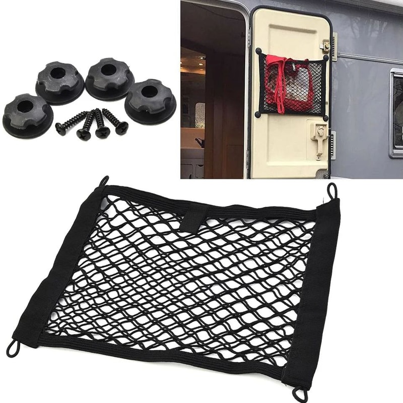 Car Trunk Storage Net Pocket 98x138in Mesh Organizer For Motorhome RV Boat Seat Back Cargo Holder 5