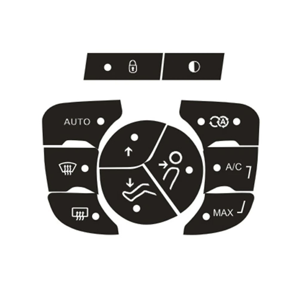 Car AC Button Stickers Repair Decals HighGrade Vinyl HVAC Control Push Button Labels For Interior 0