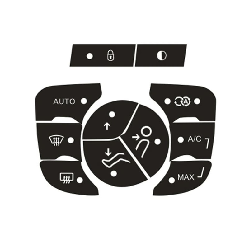 Car AC Button Stickers Repair Decals HighGrade Vinyl HVAC Control Push Button Labels For Interior 0