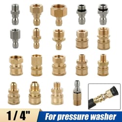 pressure washer quick connect adapter 1/4in brass/stainless coupler | male female connector fitting for hose pumps