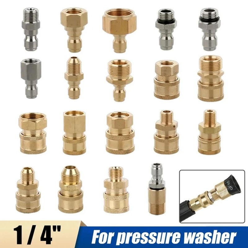 Pressure Washer Quick Connect Adapter 14in BrassStainless Coupler Male Female Connector Fitting Fo 0