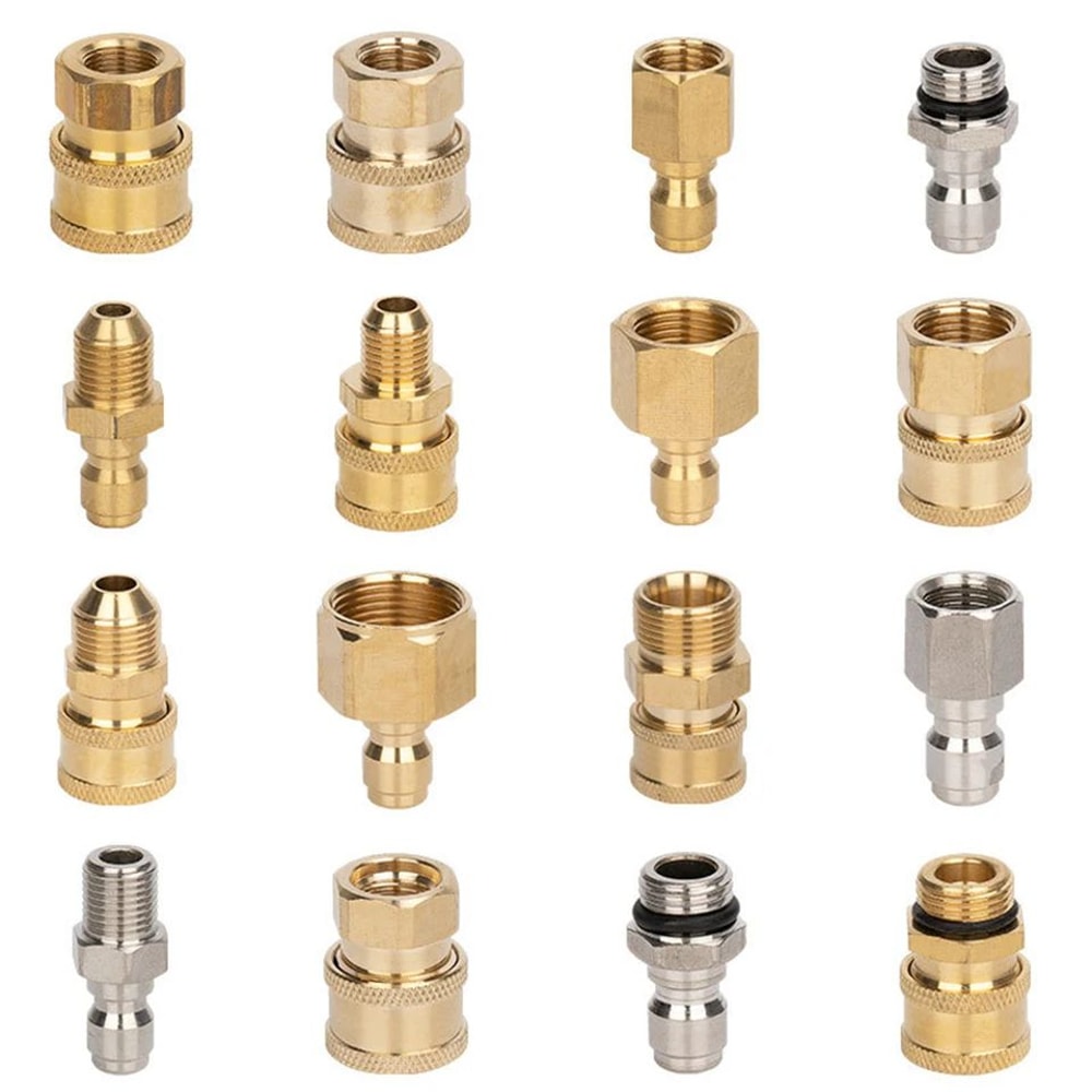 Pressure Washer Quick Connect Adapter 14in BrassStainless Coupler Male Female Connector Fitting Fo 1