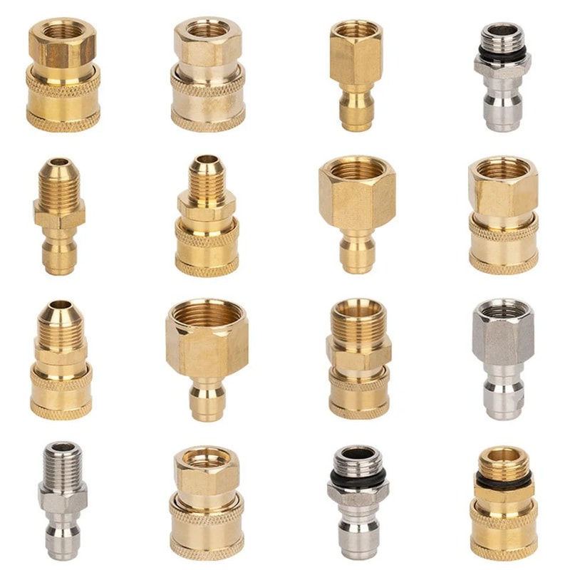 Pressure Washer Quick Connect Adapter 14in BrassStainless Coupler Male Female Connector Fitting Fo 1