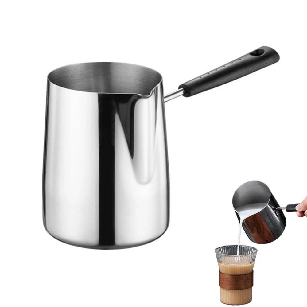 Stainless Steel Turkish Coffee Pot With Long Handle Milk Chocolate Melting Pan Sauce Warmer Stove 4