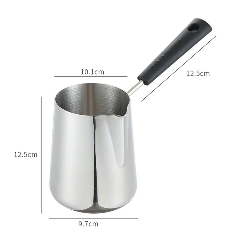 Stainless Steel Turkish Coffee Pot With Long Handle Milk Chocolate Melting Pan Sauce Warmer Stove 5