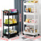 White Rolling Storage Cart 34 Tier Plastic Mobile Organizer Trolley With Wheels Hooks For Bathroo 4