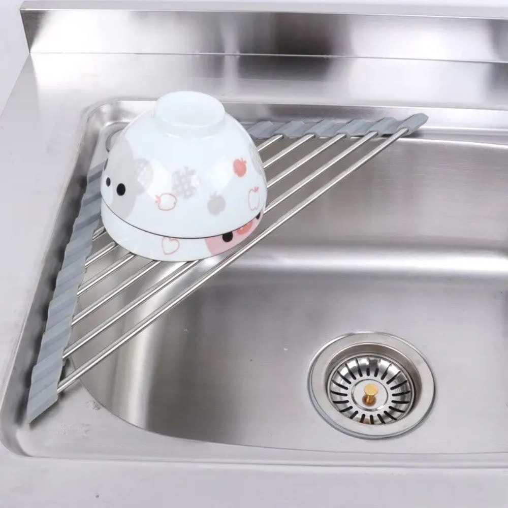 Foldable Triangular Sink Storage Rack Stainless Steel Kitchen Drain Holder For Bowls Chopsticks Sp 1