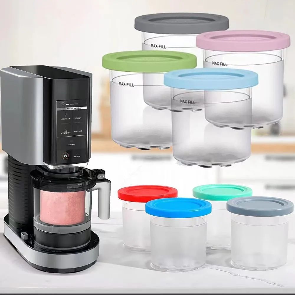 4Pack Creami Pints With Lids Compatible With Ninja Creami Reusable Ice Cream Containers For Smooth 1