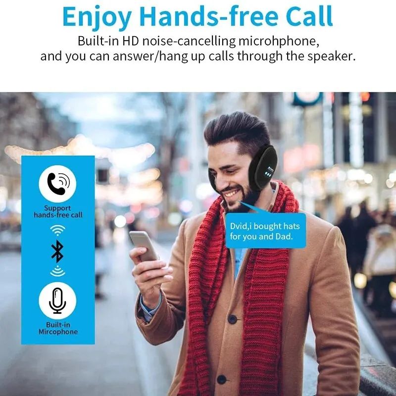 Bluetooth Music Earmuffs Wireless Winter Warmers Velvet Sports Ear Warmers For Running Walking Wit 2