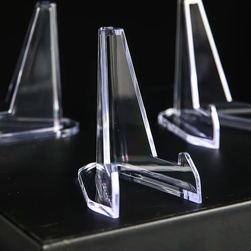 Acrylic Challenge Coin Display Stand Holders Transparent Triangle Coin Capsule Stands For Commemor 2
