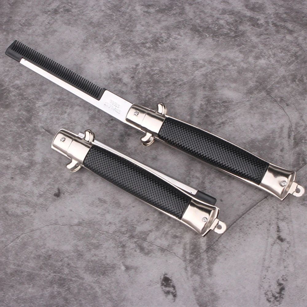 Folding Pocket Comb With Spring Clip Beard Moustache Hair Comb For Men Women Barbershop Grooming 1