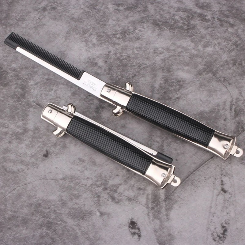 Folding Pocket Comb With Spring Clip Beard Moustache Hair Comb For Men Women Barbershop Grooming 1