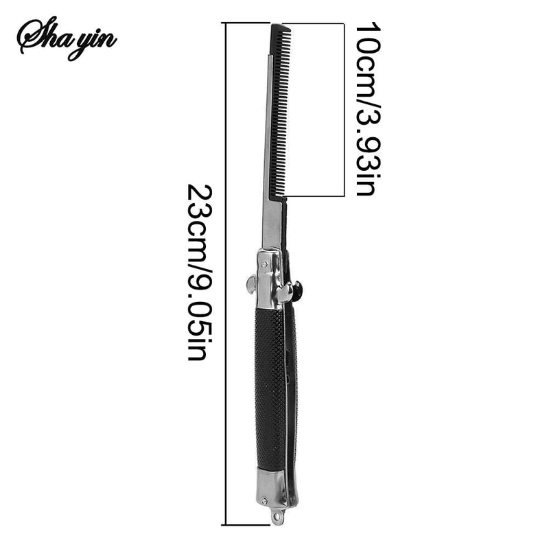 Folding Pocket Comb With Spring Clip Beard Moustache Hair Comb For Men Women Barbershop Grooming 2