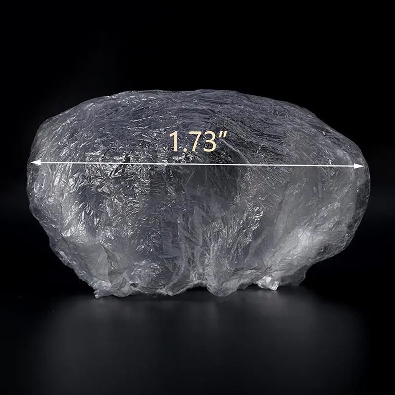 100 Pcs Disposable Shower Caps 165in Thickened Plastic Hair Cover With Elastic Band Waterproof Bath 4