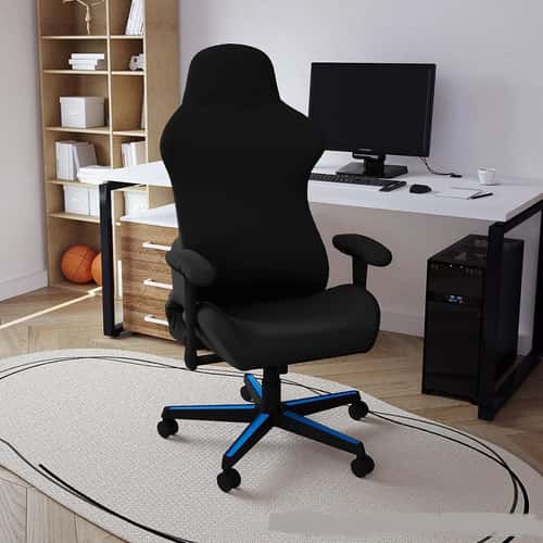 Milk Silk Esports Chair Cover Black, Dustproof Elastic Gaming Chair Slipcover, Universal Fit Protector for Office & Home