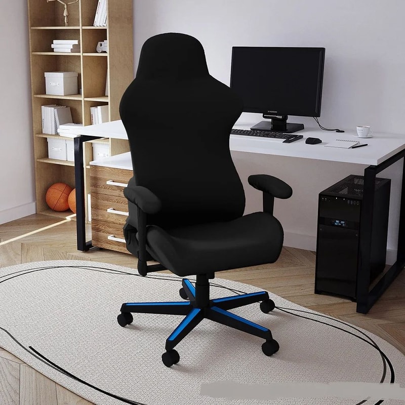 Milk Silk Esports Chair Cover Black Dustproof Elastic Gaming Chair Slipcover Universal Fit Protecto 0