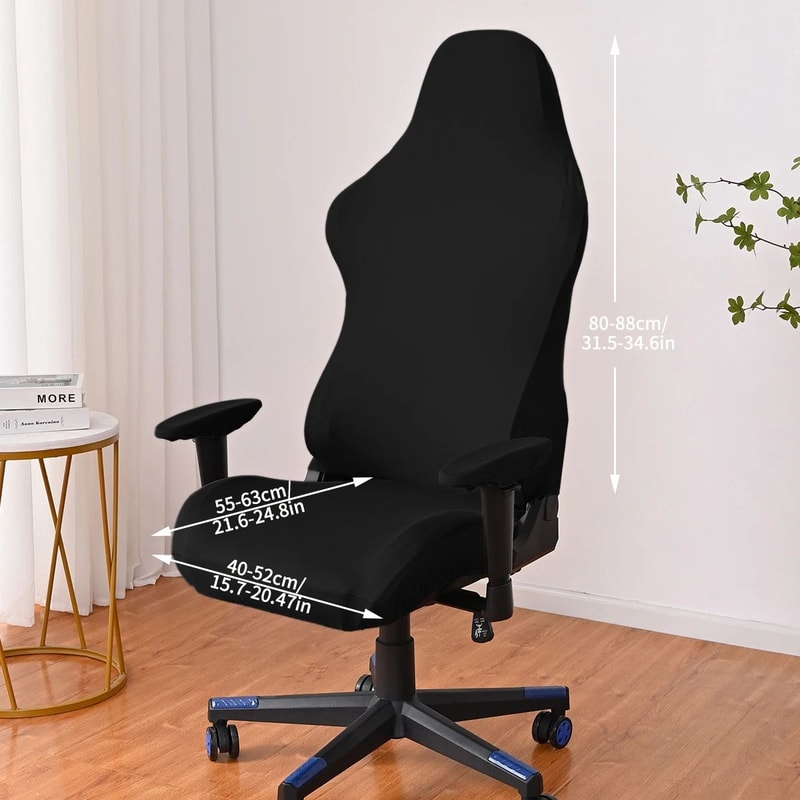 Milk Silk Esports Chair Cover Black Dustproof Elastic Gaming Chair Slipcover Universal Fit Protecto 4