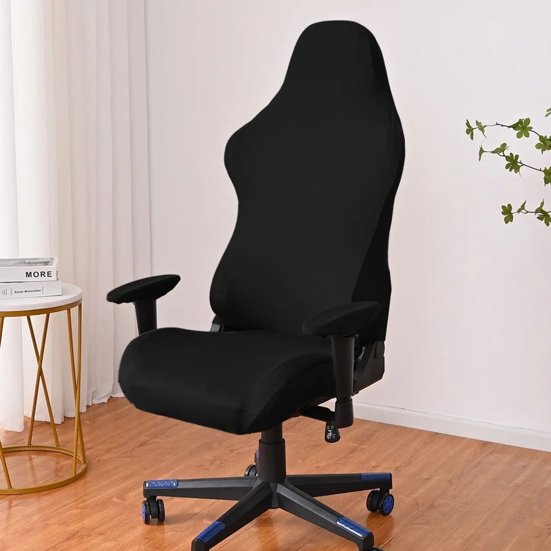 Milk Silk Esports Chair Cover Black Dustproof Elastic Gaming Chair Slipcover Universal Fit Protecto 6