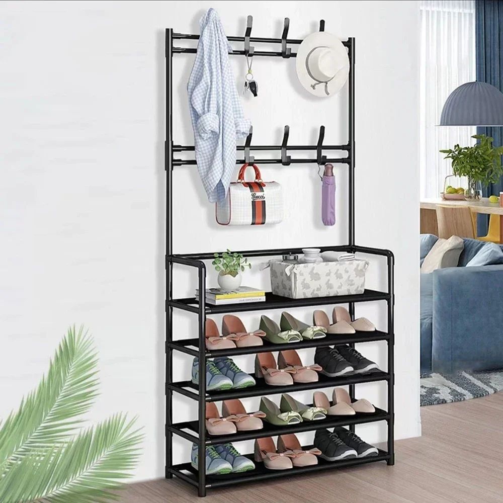 45 Tier Multifunctional Plastic Storage Rack Organizer Floor Standing Shoe Clothes Shelf Easy Asse 2