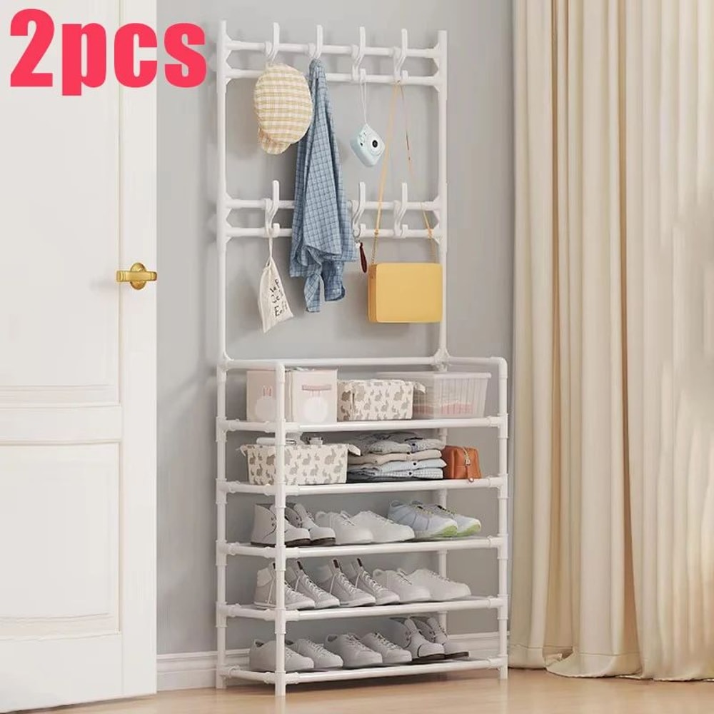45 Tier Multifunctional Plastic Storage Rack Organizer Floor Standing Shoe Clothes Shelf Easy Asse 9