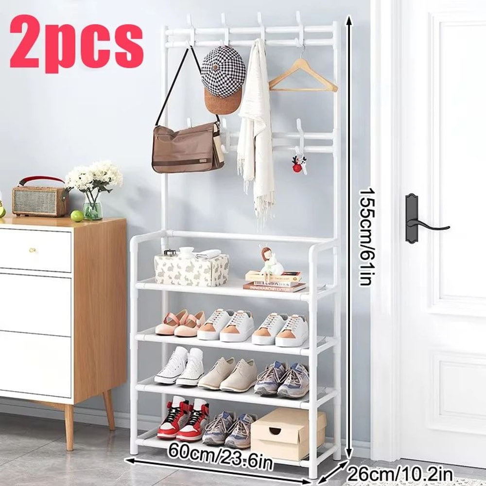 45 Tier Multifunctional Plastic Storage Rack Organizer Floor Standing Shoe Clothes Shelf Easy Asse 10