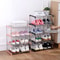 34 Tier Space Saving Shoe Rack Organizer MultiLayer Plastic Storage Shelf With Metal Pipes For Home 0