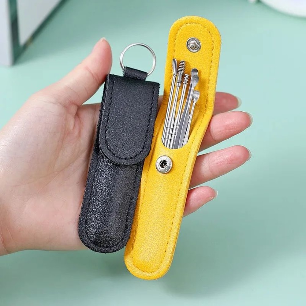 6 Pcs Stainless Steel Ear Wax Removal Kit Ear Cleaner Curette Spoon Earpick Tools For Safe Ear Clea 4