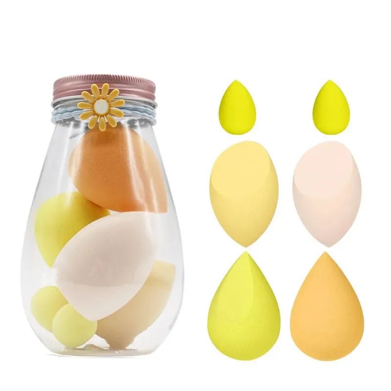 Dry Wet DualUse Makeup Sponge Beauty Blender Teardrop Diagonal Cut Powder Puff With Individual Pac 5