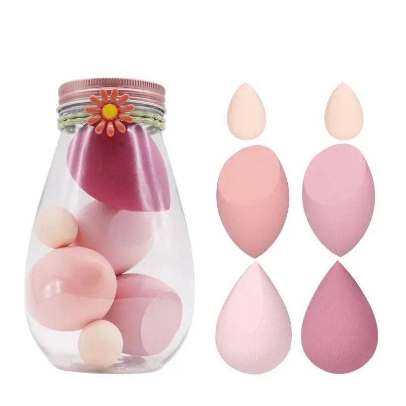 Dry Wet DualUse Makeup Sponge Beauty Blender Teardrop Diagonal Cut Powder Puff With Individual Pac 7