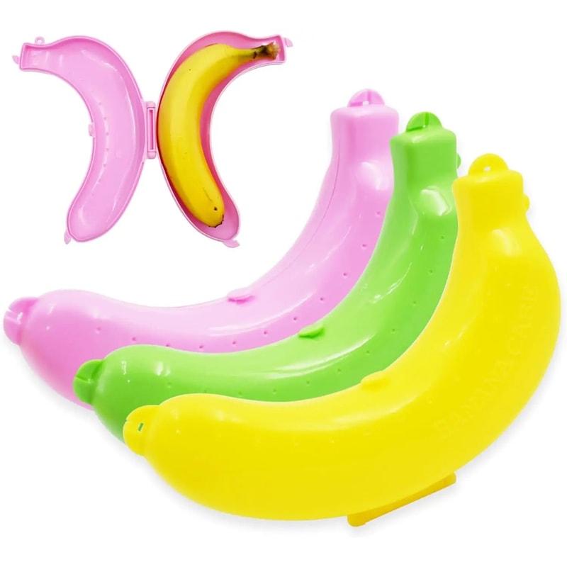 Banana Case Protector Box Hard Shell Banana Holder For Travel Lunch Bags Plastic Storage Container 0