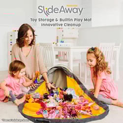 zippered lego storage bag with handles, portable kids toy organizer tote for building blocks, fast cleanup travel case