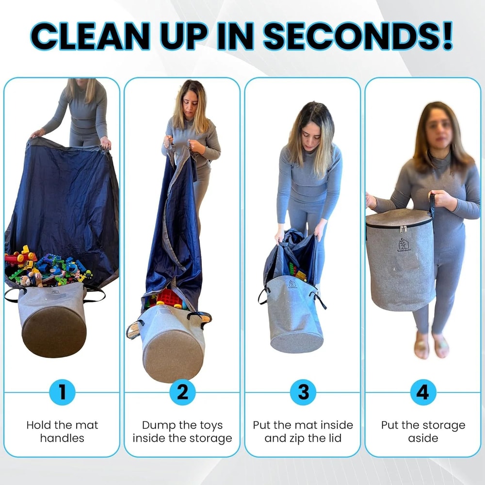 Zippered LEGO Storage Bag With Handles Portable Kids Toy Organizer Tote For Building Blocks Fast Cl 2