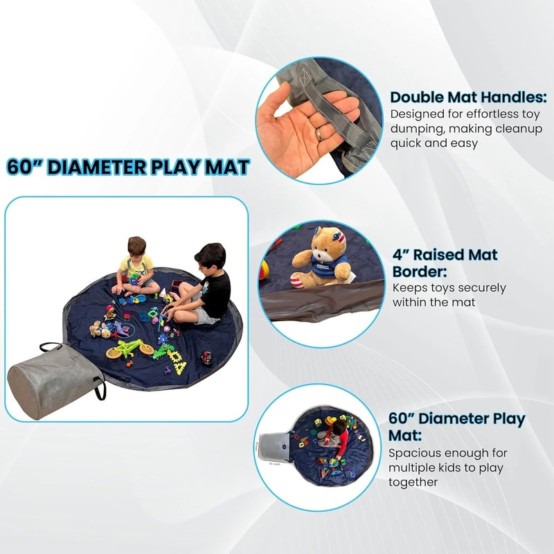 Zippered LEGO Storage Bag With Handles Portable Kids Toy Organizer Tote For Building Blocks Fast Cl 3